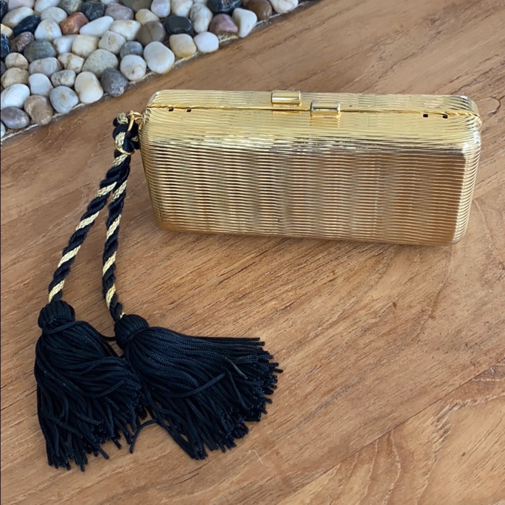 Mini jewel box purse with tassels